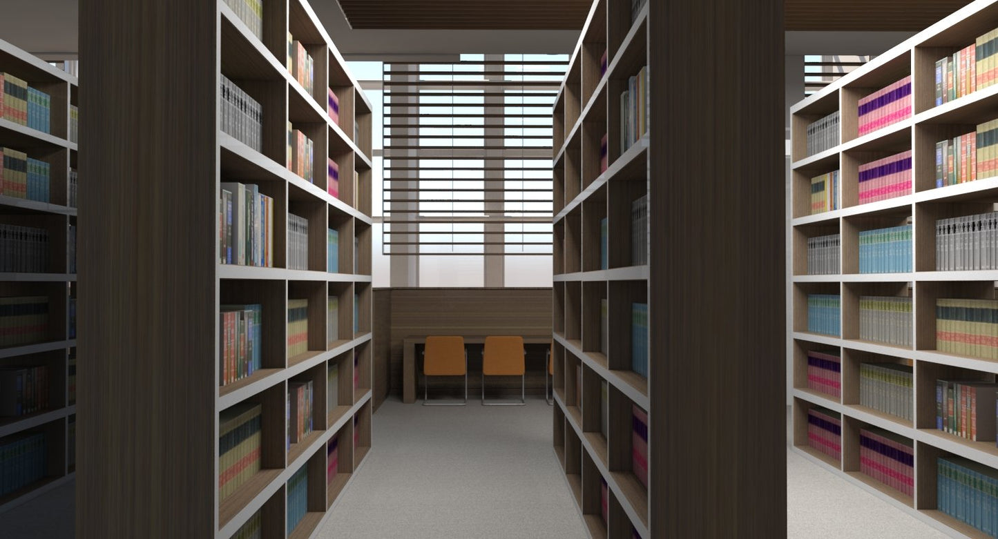 Library Interior 3d Scene