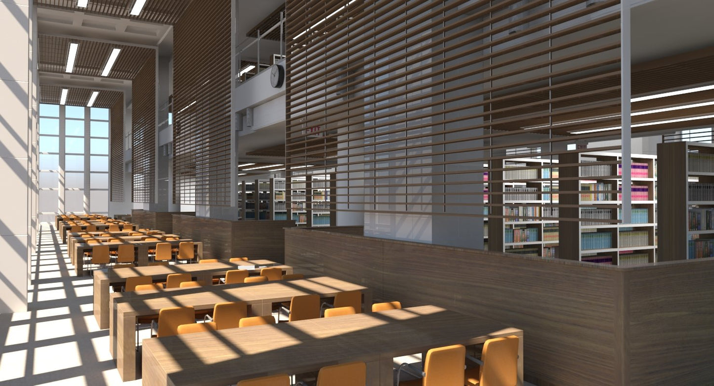 Library Interior 3d Scene