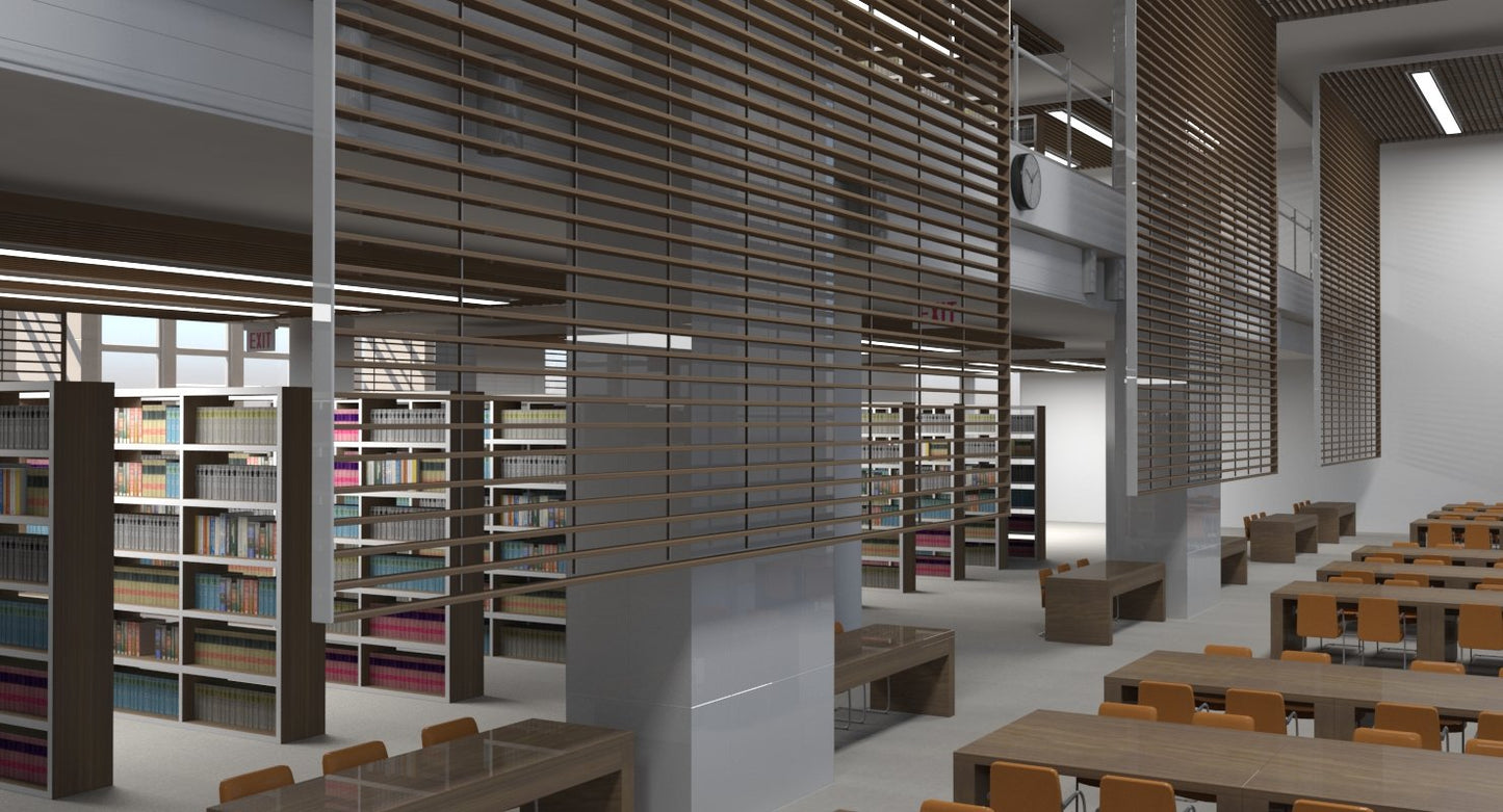 Library Interior 3d Scene