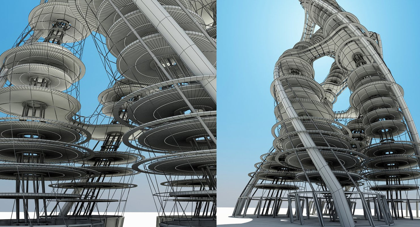 Futuristic Skyscraper 3D Model