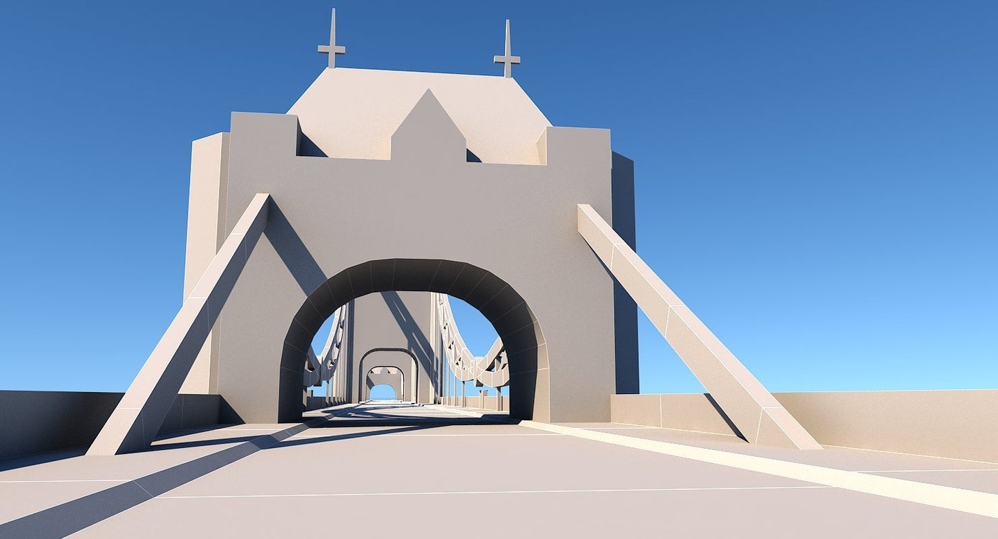 3D Tower Bridge Low Poly