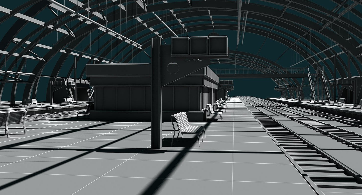 3D Train Station 09