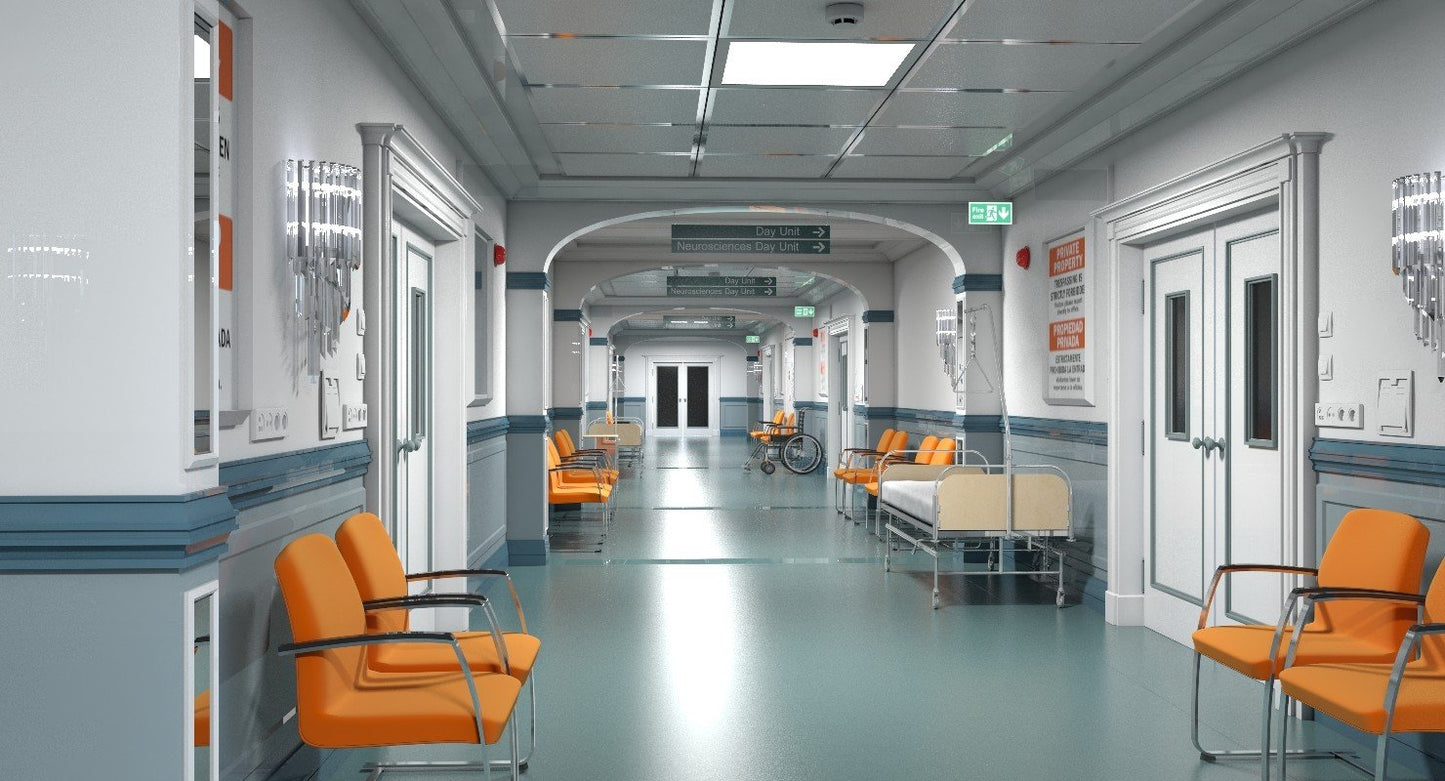 3D model Hospital Hallway 3 Modular