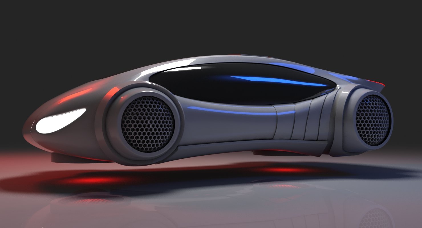 Futuristic Car HD  3D Model - WireCASE