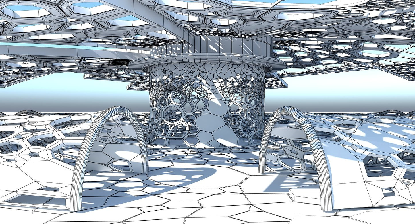 3D Futuristic Architectural Dome Interior  2