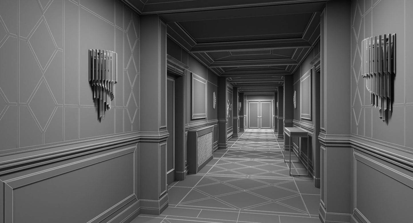 3D model Grand Corridor Tileable Kit 2