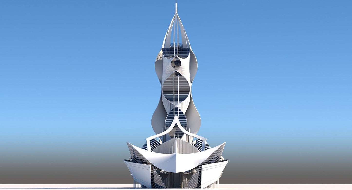 Futuristic Skyscraper 502 - WireCASE