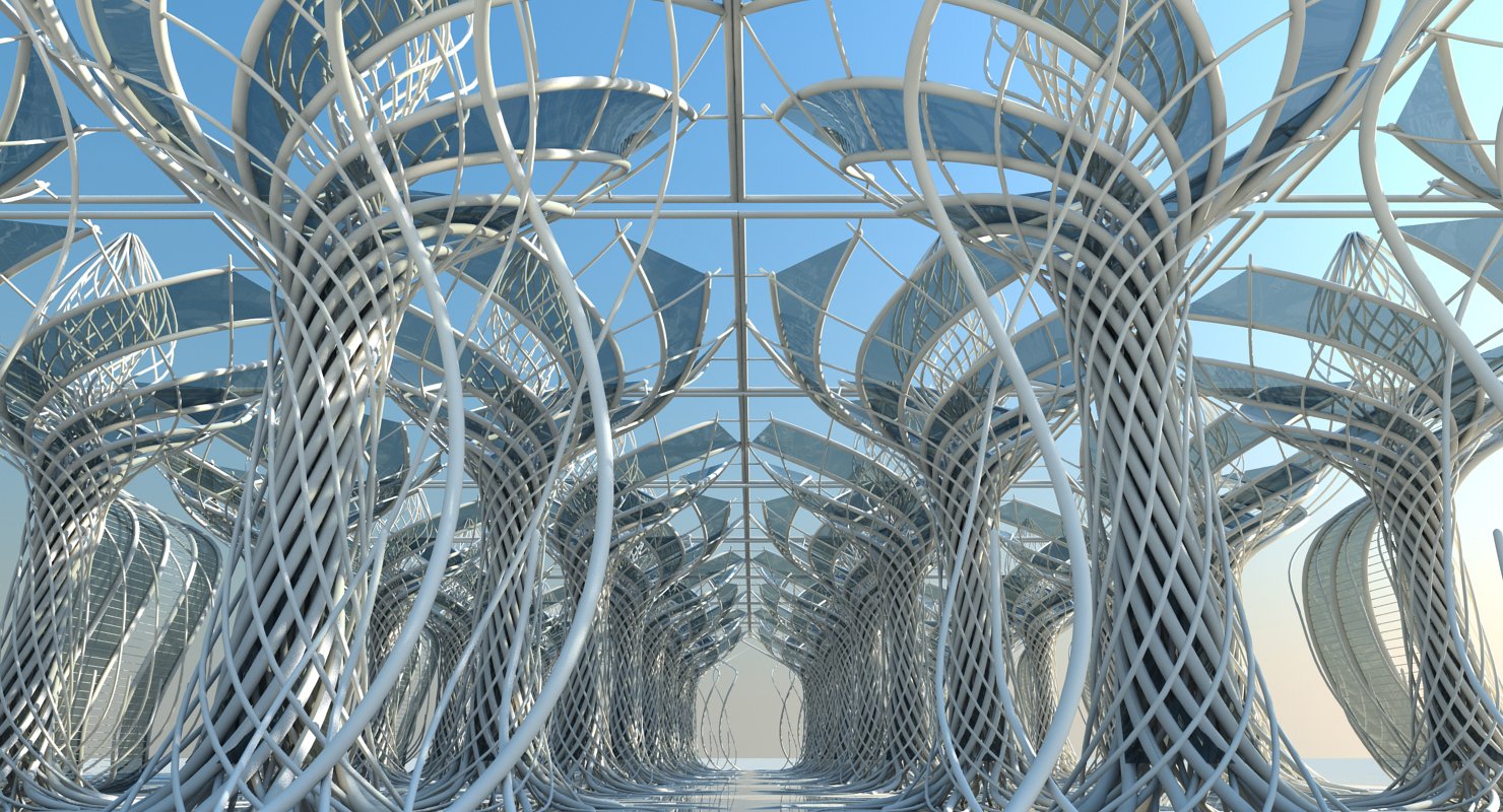 3D Futuristic Architectural Interior Model - WireCASE