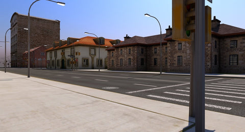 Low Poly City Block A - WireCASE