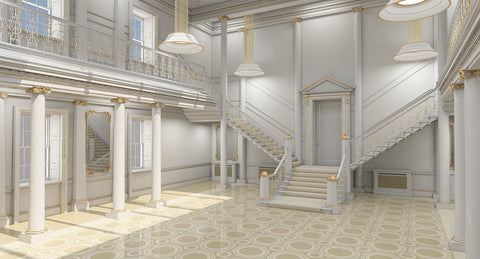 3D model Grand Hall Lobby Staircase 2 - WireCASE