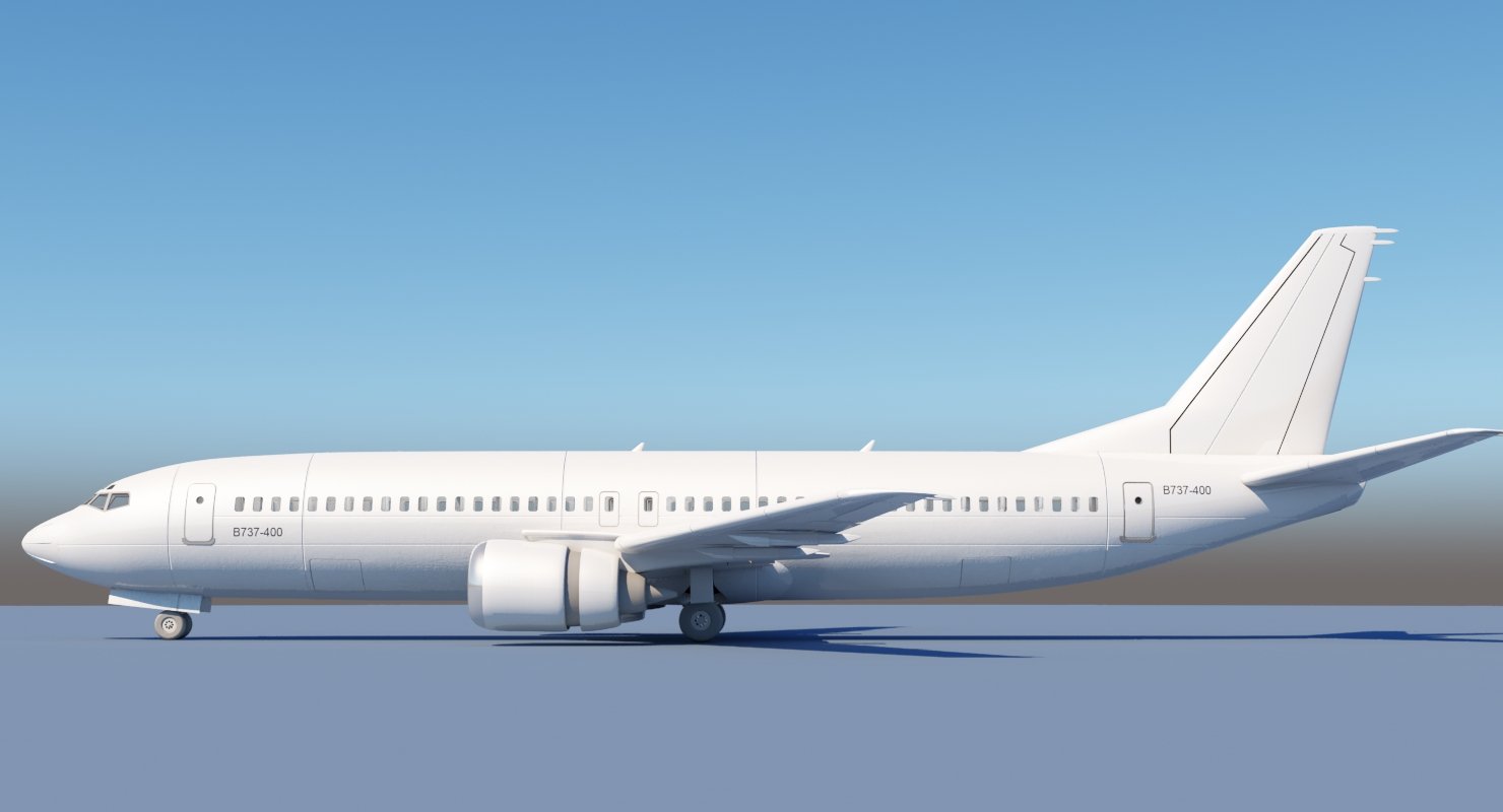 737 400 3D model No Interior - WireCASE