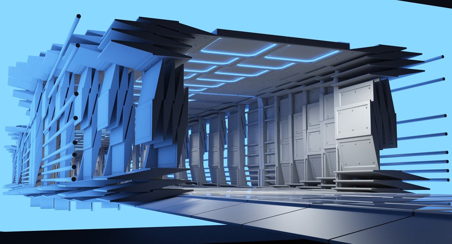 Sci-Fi Futuristic Tunnel 8 3D Model - WireCASE