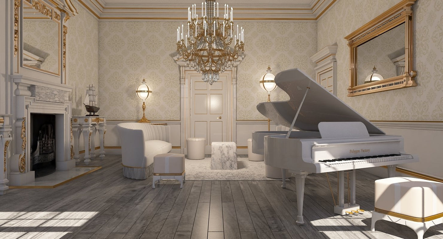 Classic Interior Room 3D model - WireCASE