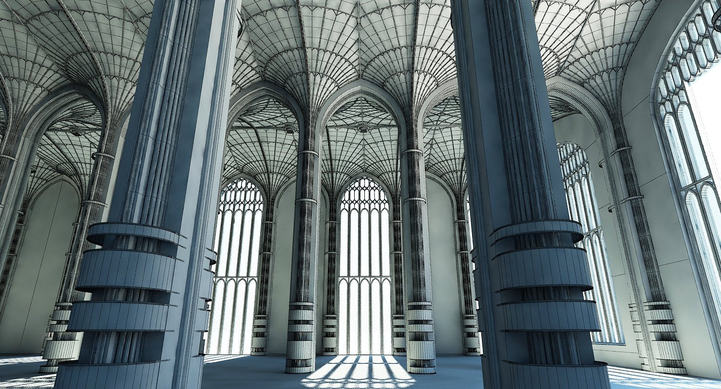 3D Classic Interior Scene - WireCASE