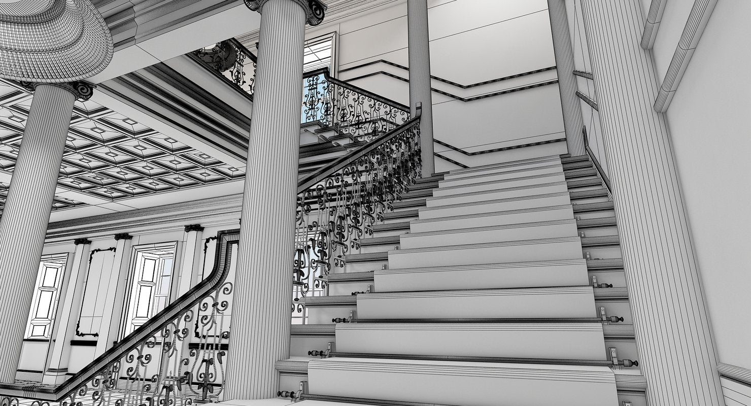 Grand Hall Entrance Staircase - WireCASE