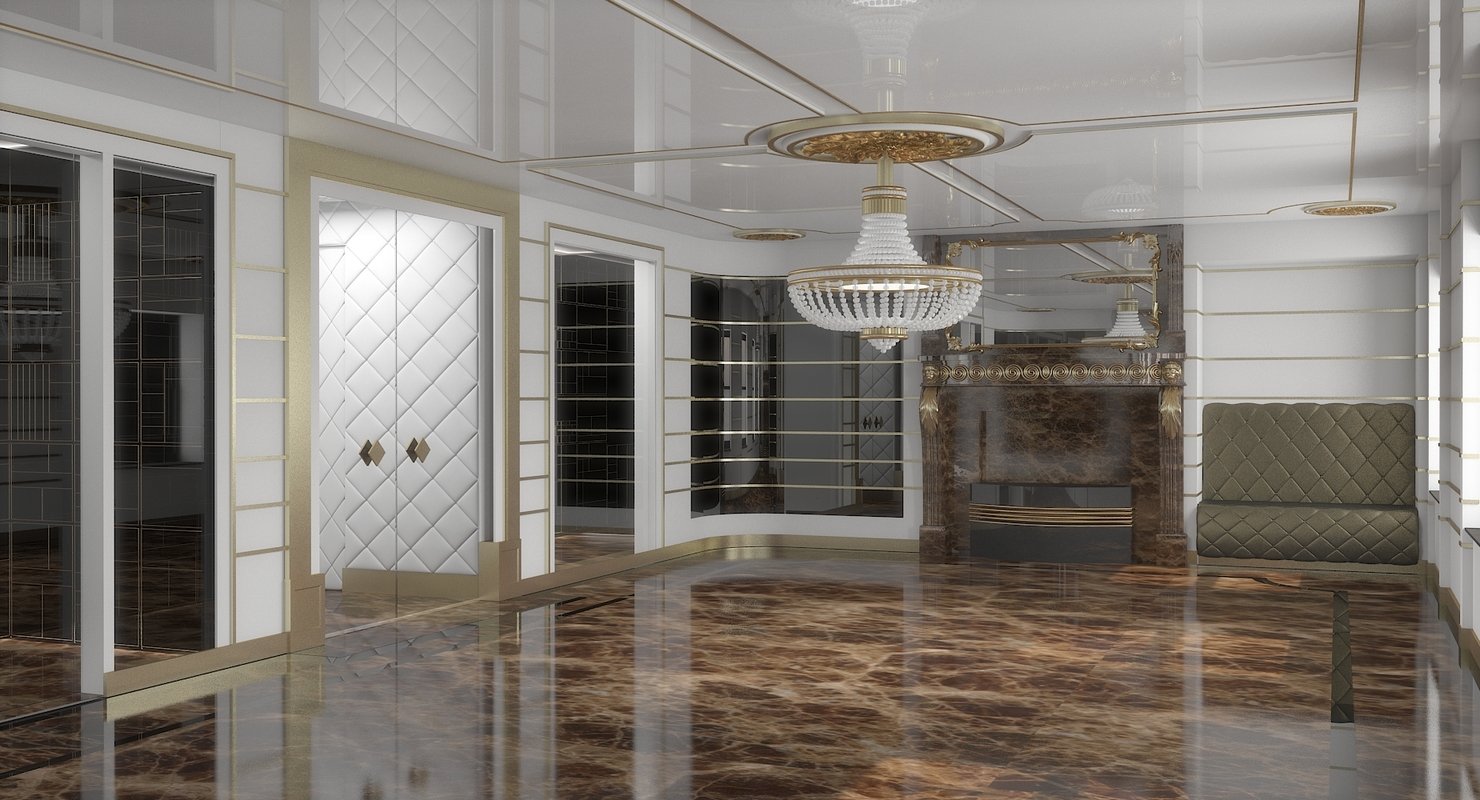 Classic Luxury Interior 3D Model - WireCASE