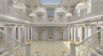 3D model Grand Hall Lobby Staircase 2