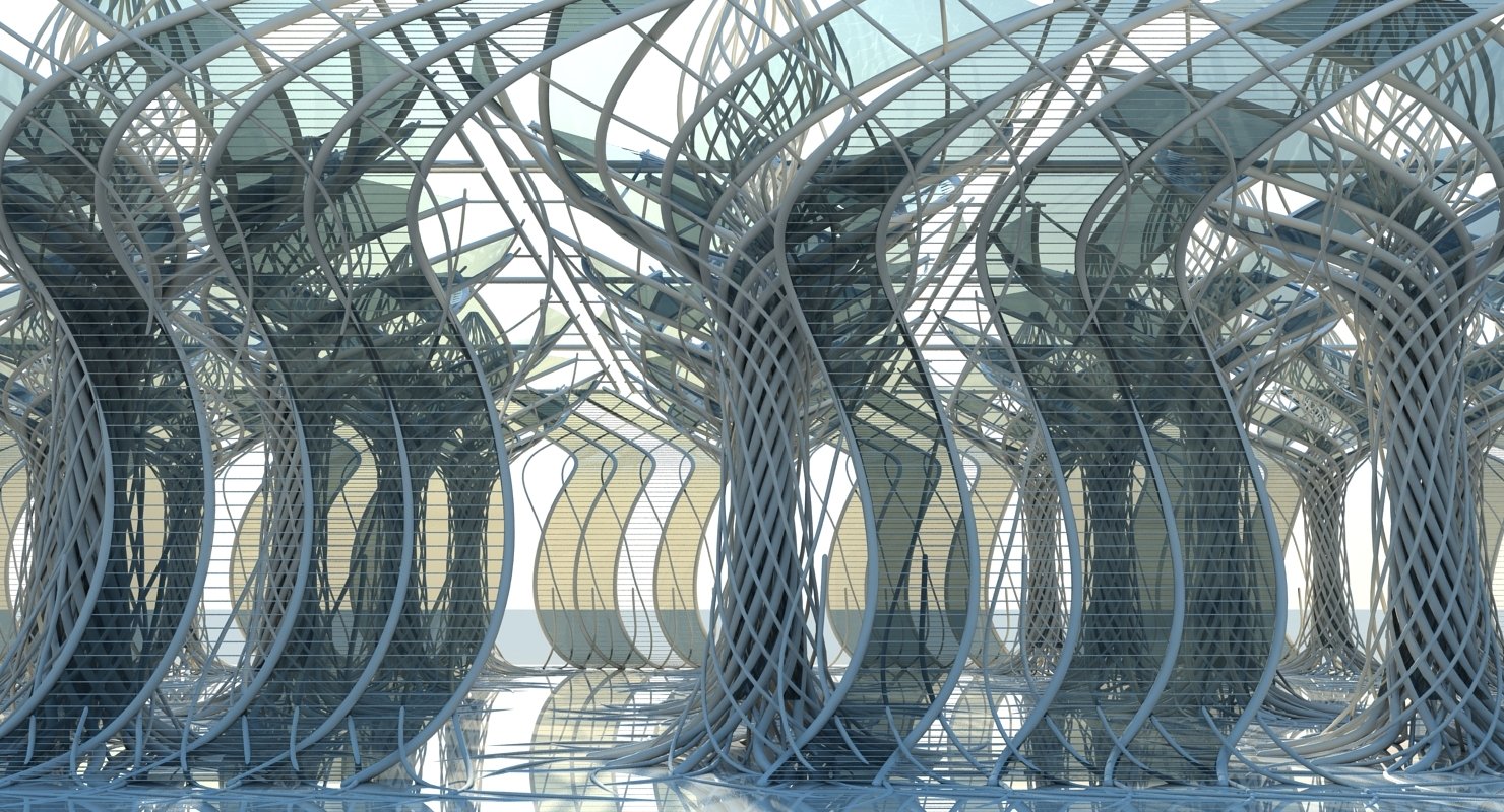 3D Futuristic Architectural Interior Model - WireCASE