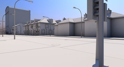 Low Poly City Block A - WireCASE