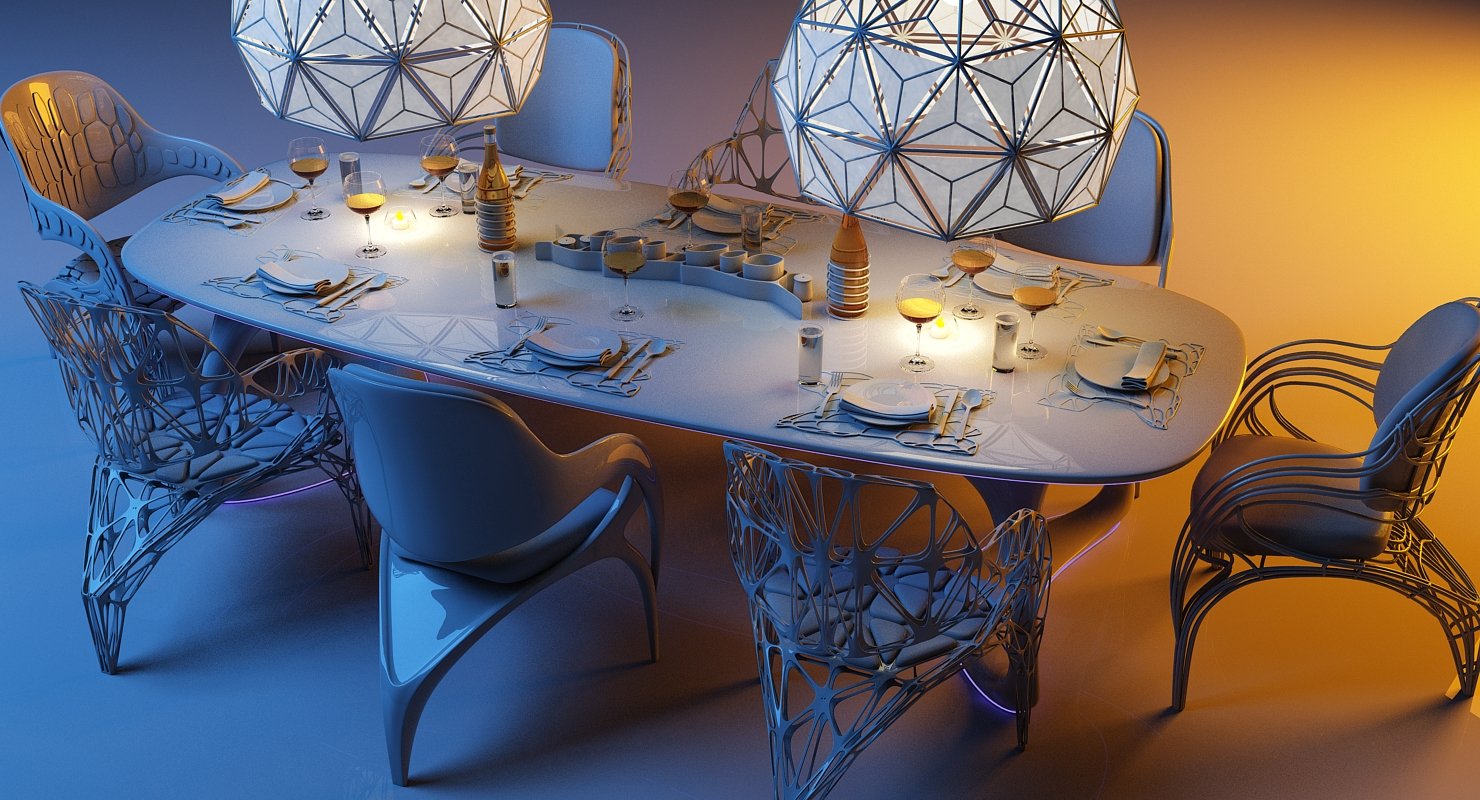 Futuristic Dining Set - WireCASE