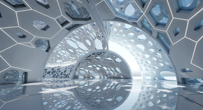 3D Futuristic Architectural Dome Interior Model