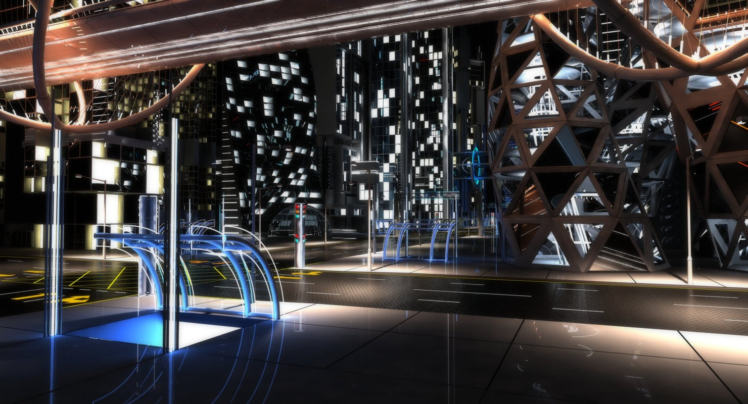 3D Future City HD 6 Night - WireCASE