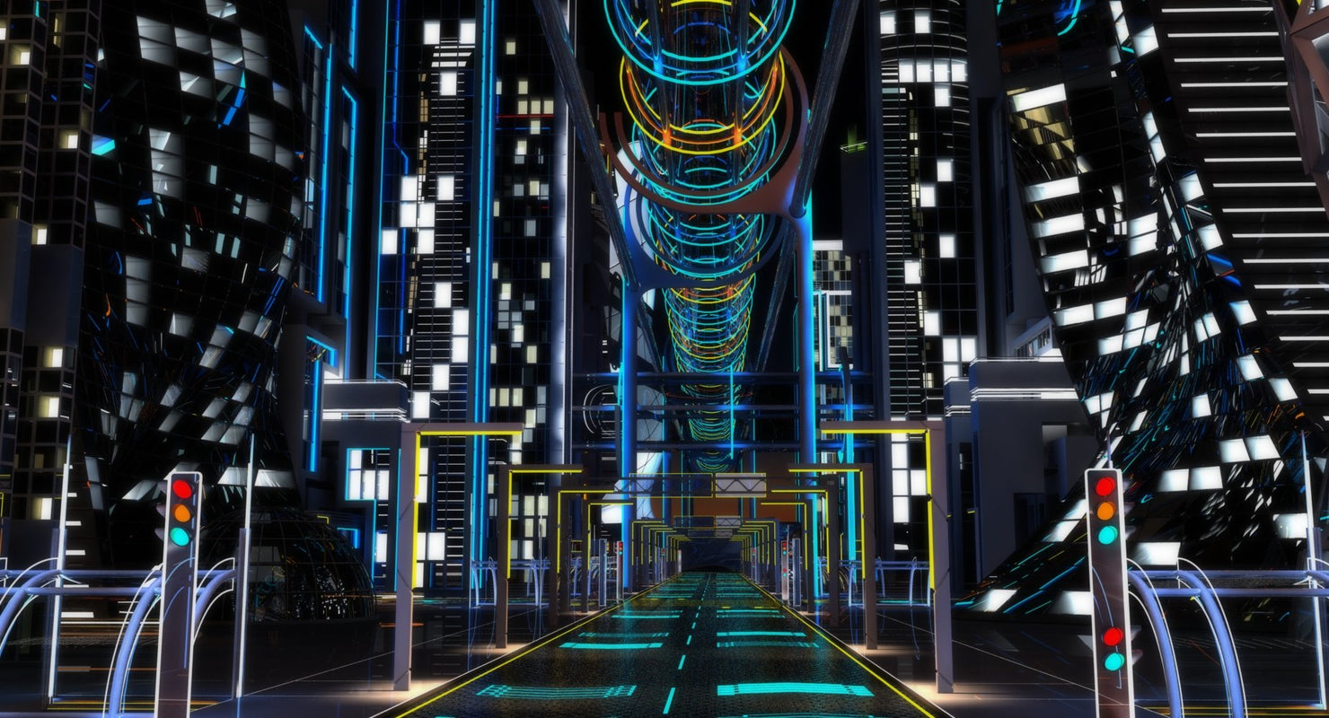 Future City HD 7 Night 3D model - WireCASE
