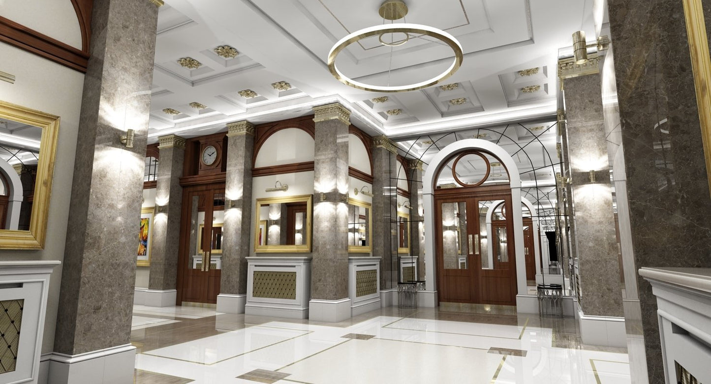 Classic Interior Hallway 3D Model