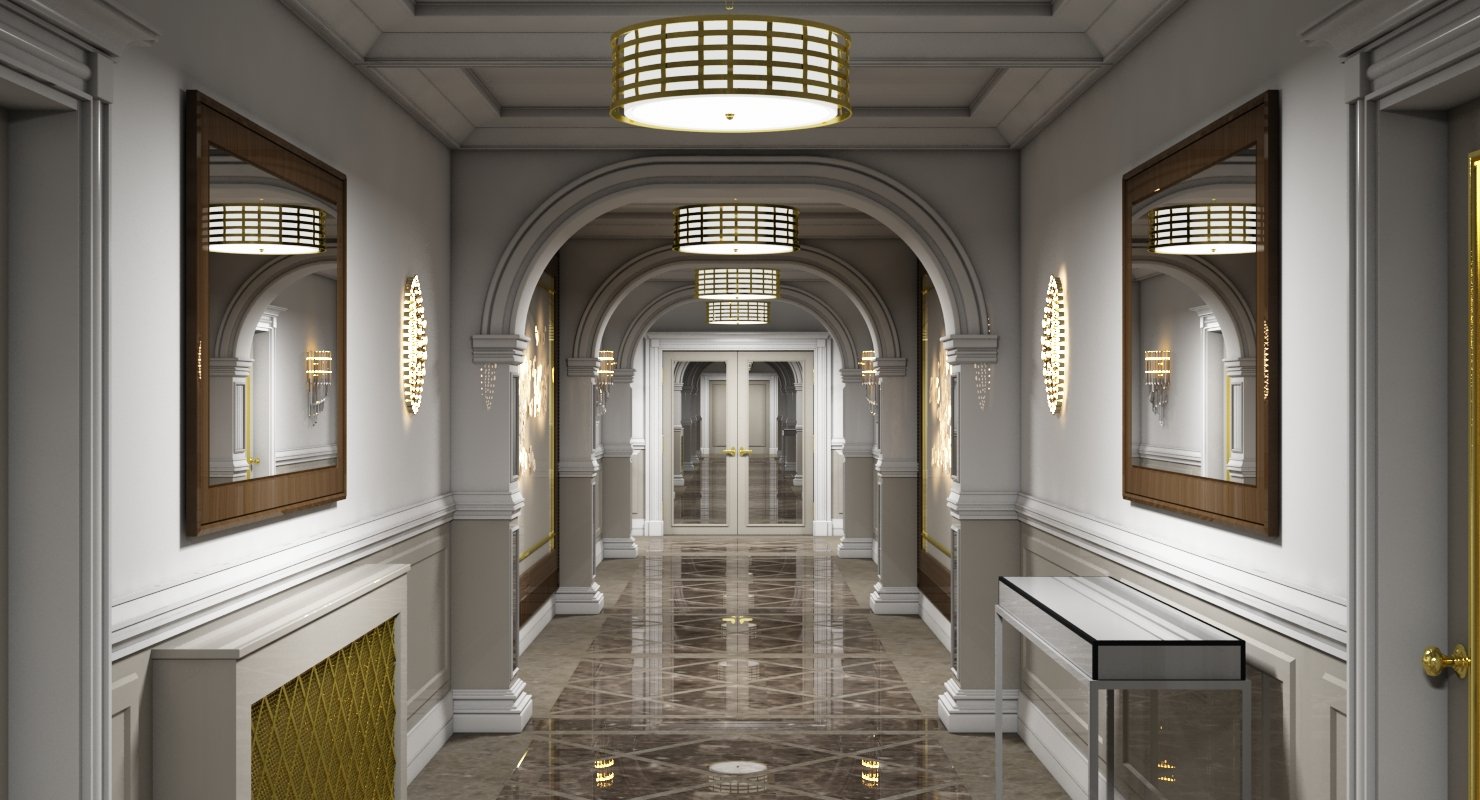 Grand Corridor Interior Tileable - WireCASE