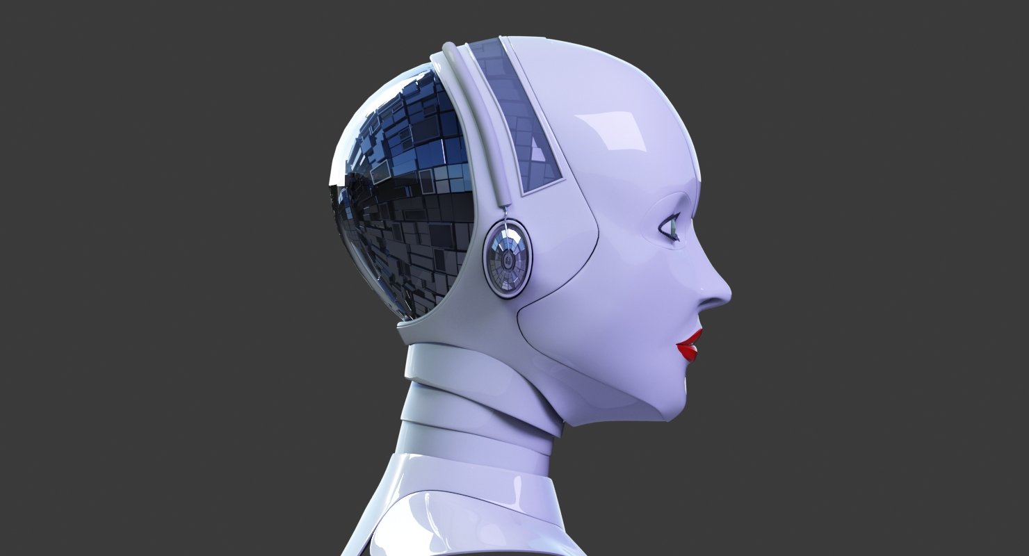 Cyborg Head 3D Model - WireCASE