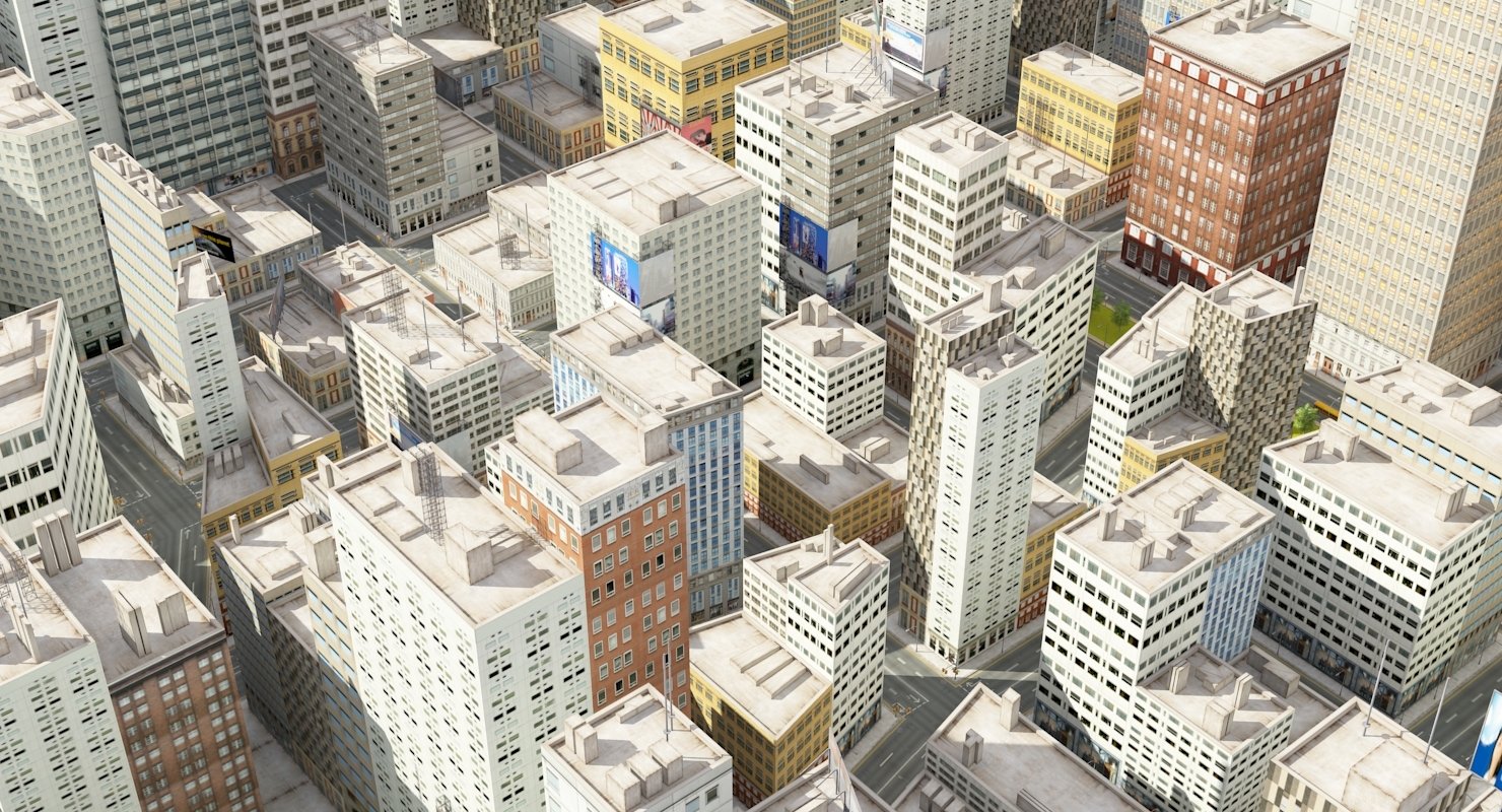 3D City Low Poly - WireCASE
