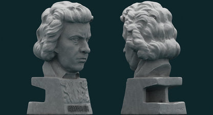 Beethoven Sculpture Figurine 3D model