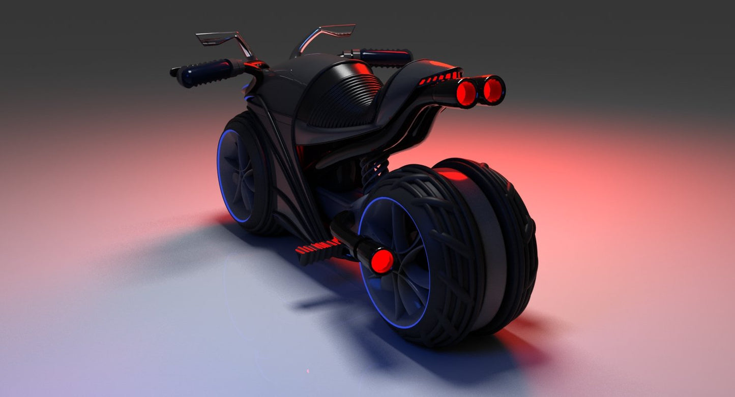 3D Futuristic Motor Bike