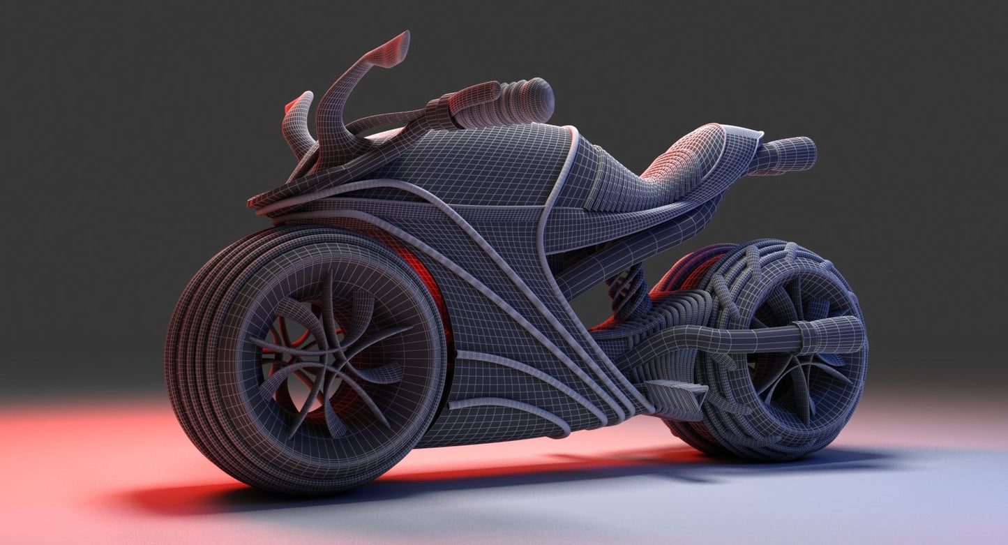 3D Futuristic Motor Bike