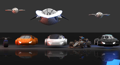 Future Transport Vehicles 3D - WireCASE