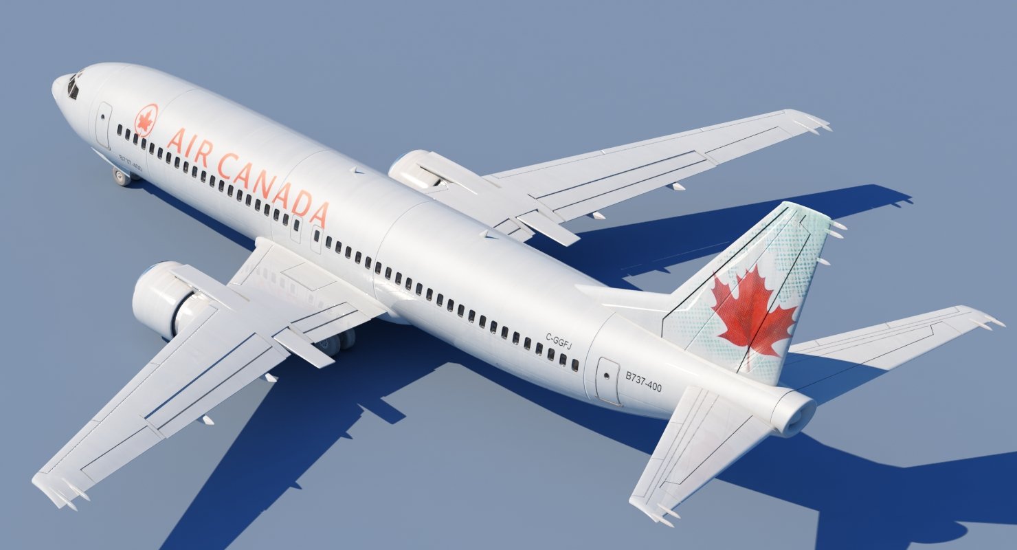 737 400 Air Canada 3D model - WireCASE