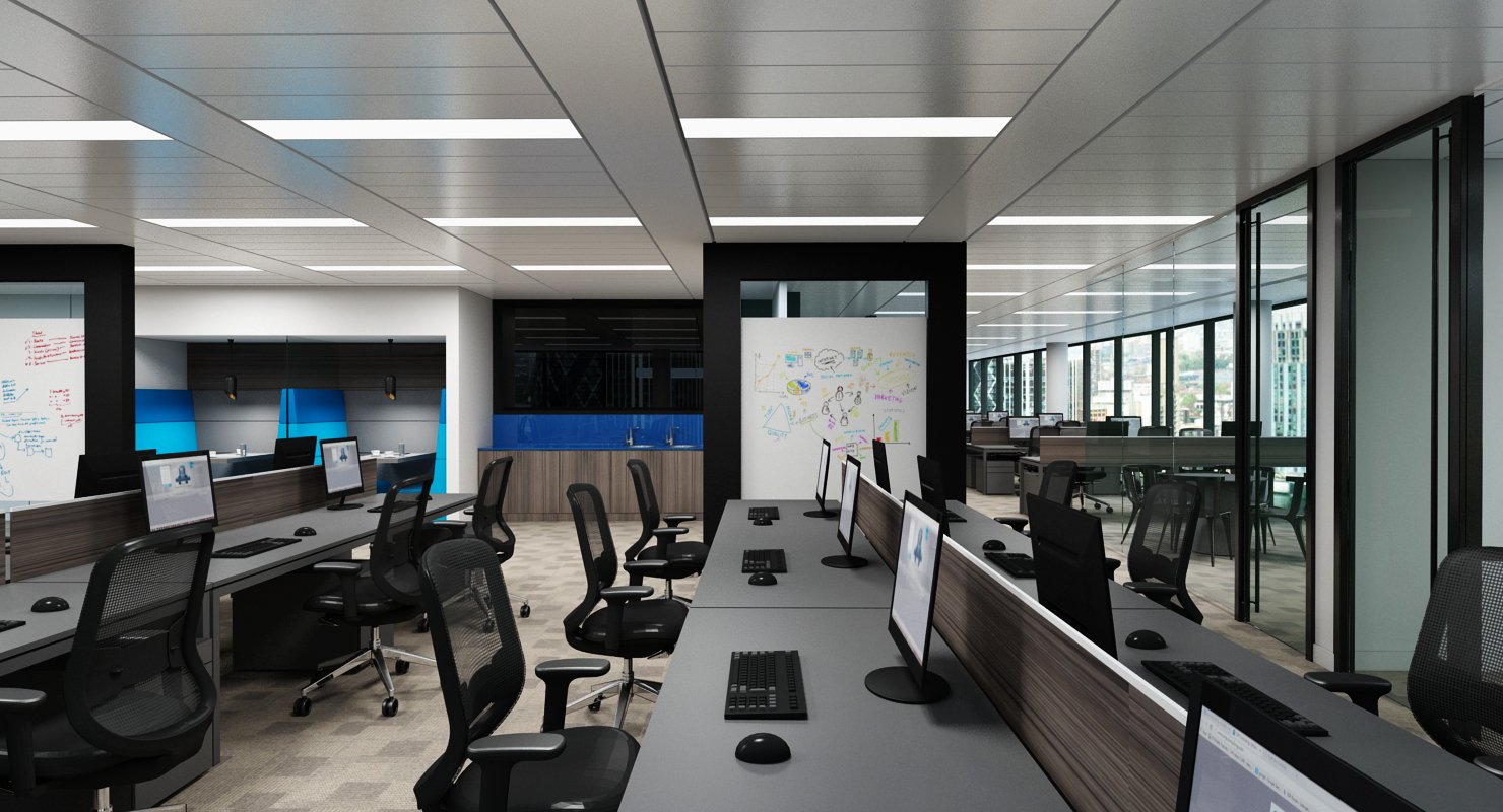 Full Office Interior 13 3D Model - WireCASE