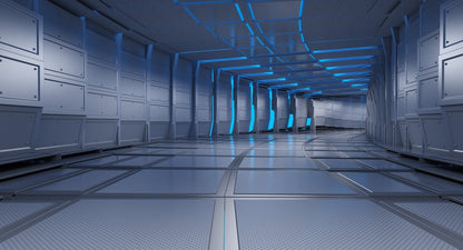 Futuristic Breathing Tunnel Curved Animated