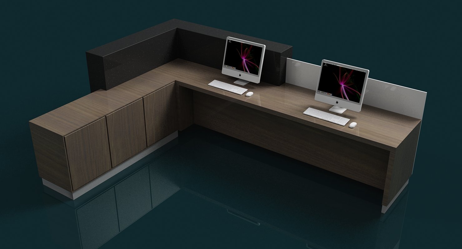 3D Reception Desk 1 - WireCASE