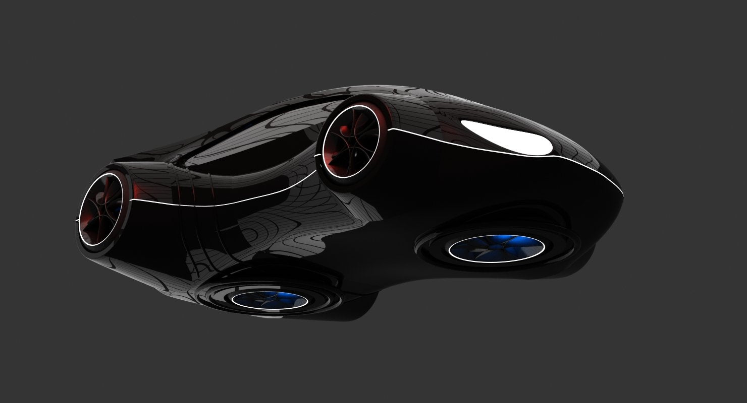 Futuristic Car HD 1 3D Model - WireCASE