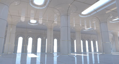 Classic Futuristic Interior Scene 2 3D Model - WireCASE