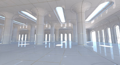 Classic Futuristic Interior Scene 2 3D Model
