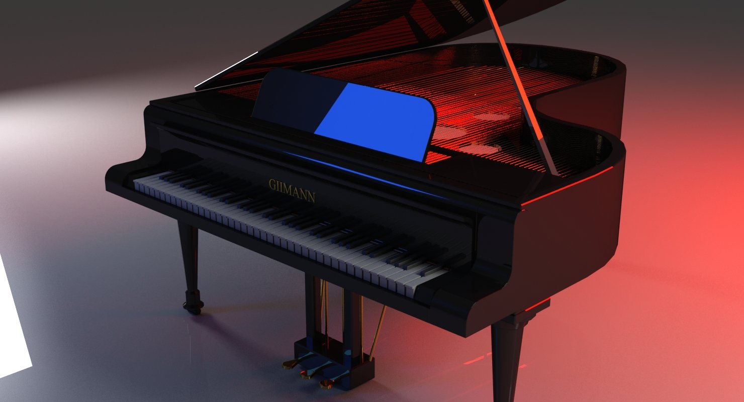 3D Grand Piano - WireCASE