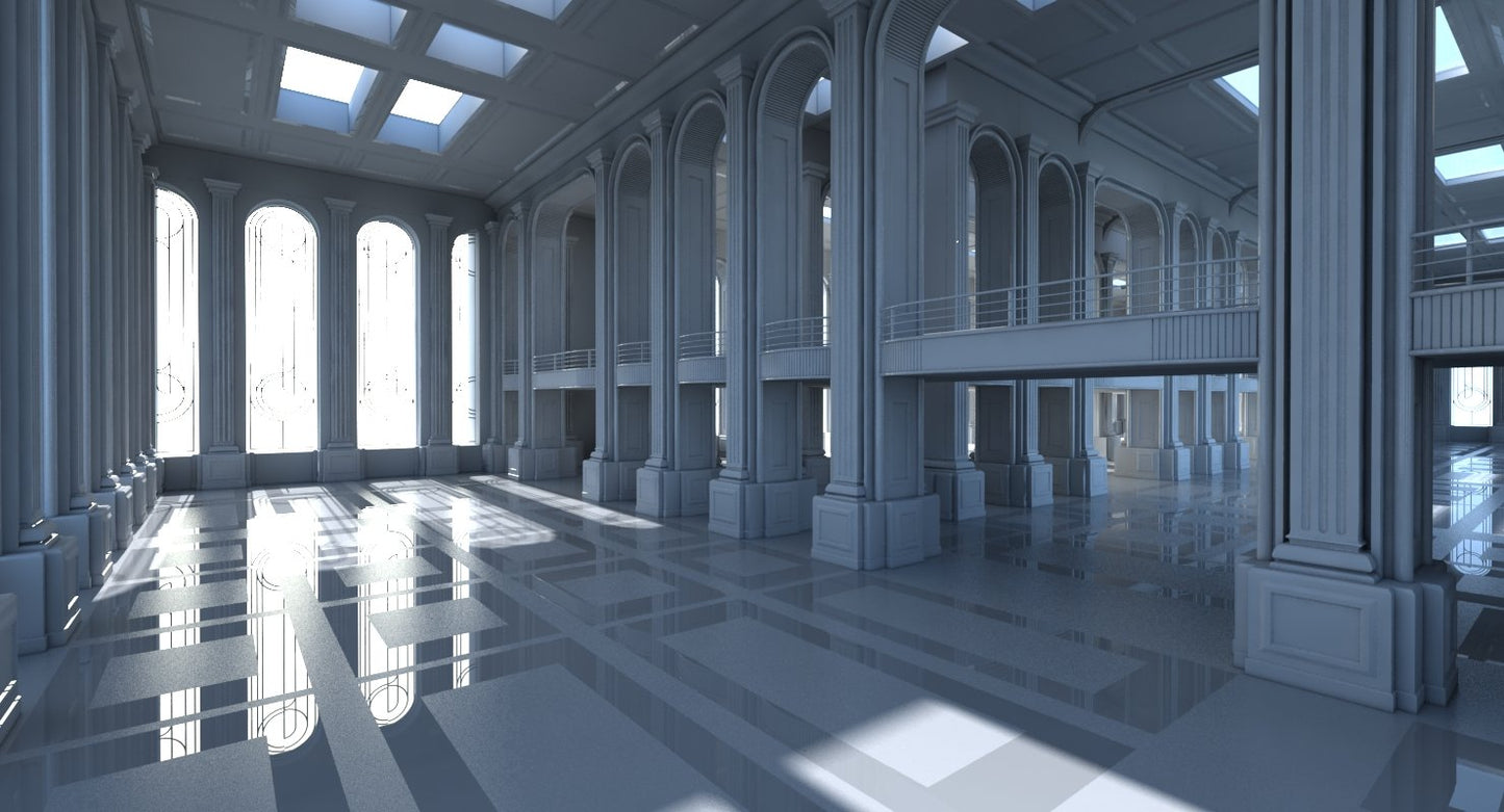 Classic Interior Scene 3D Model