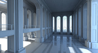 Classic Interior Scene 3D Model - WireCASE