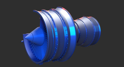 Jet Engine 3D Model - WireCASE