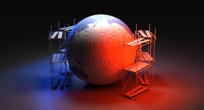 3D Men Building The World Puzzle