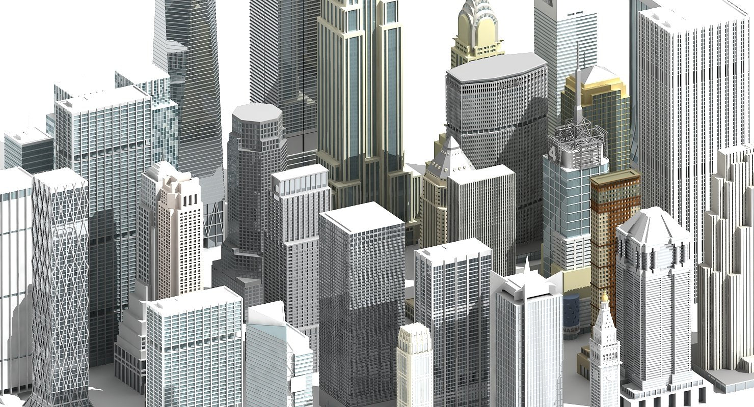 3D New York Skyscrapers - WireCASE