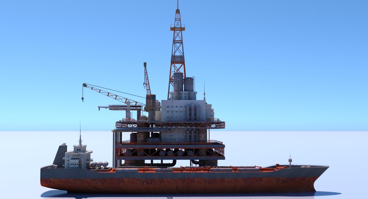 Oil Rig And Tanker