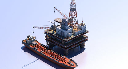 Oil Rig And Tanker